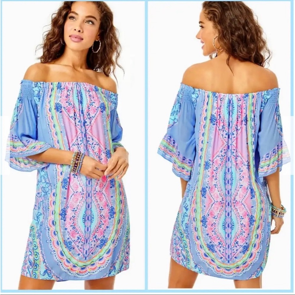 NWT Lilly Pulitzer Fawna Off Shoulder Tunic Dress